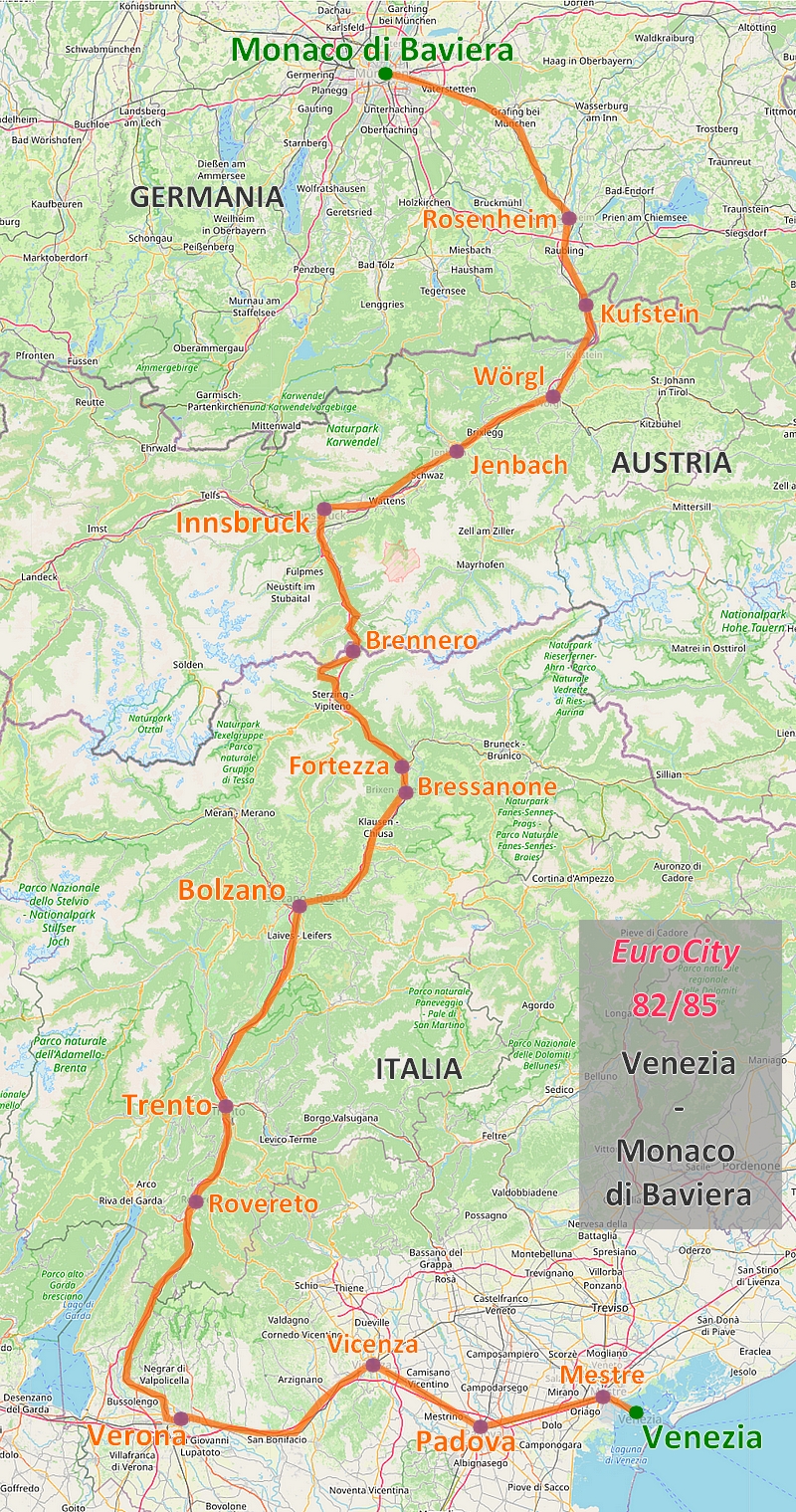 EuroCity 82/85 �bb-DB Venezia - Monaco di Baviera